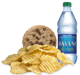 Which Wich cookie, water bottle and chips