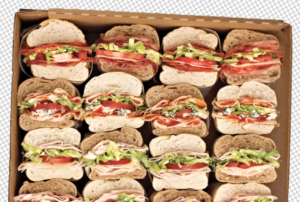 Which Wich Sandwich Tray featuring multiple sandwiches